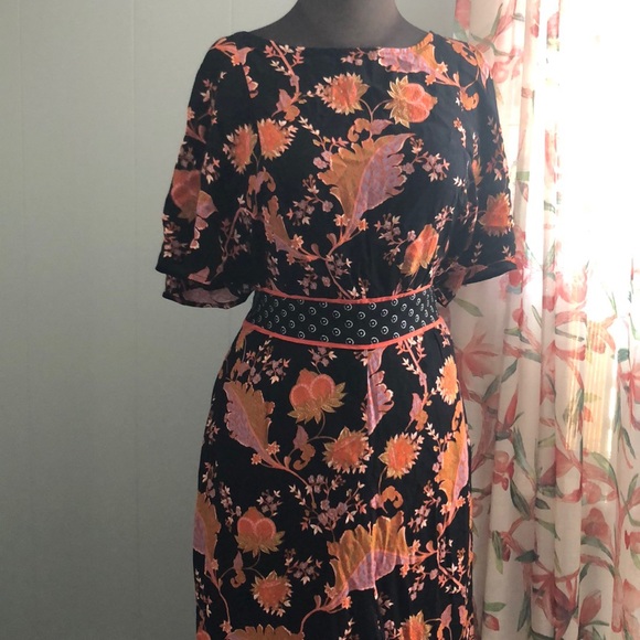 Maeve Pants - Maeve Anthro Belted Botanical Wide Leg Jumpsuit